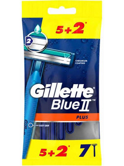 Gillette Blue II Plus Ξυραφάκι μιας Χρήσης με 2 Λεπίδες & Λιπαντική Ταινία 7τμχ