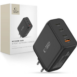 Tech-Protect NC200W Φορτιστής χωρίς Καλώδιο με Θύρα USB-A & 3 Θύρες USB-C 200W Quick Charge 3.0 & Power Delivery Black