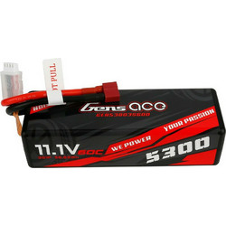 Gens Ace 5300mAh 11.1V 60C 3S1P HardCase 15 Car Lipo Battery with T-plugΚωδικός: GEA53003S60D