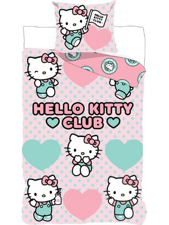Hello Kitty Club Σετ Παπλωματοθήκης με Μαξιλαροθήκη 140x200, 70x90 εκ