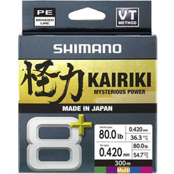 SHIMANO KAIRIKI 8+ BRAID MULTICOLOR 300M -0.31MM
