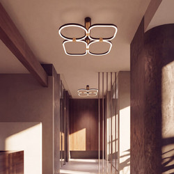 Zambelis Lights POLA Πλαφονιέρα Led Μεταλλική Μαύρη 80,5x60,5 Εκ. 2641 - Dimmable