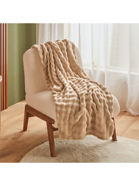 Γούνινη Κουβέρτα Καναπέ (125x150) A-S Zephy Beige 223383B