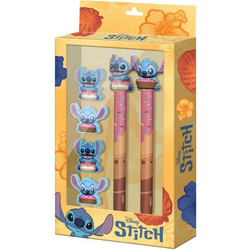 Stitch & Angel Donut Set 2 Pencils + 4 Erasers