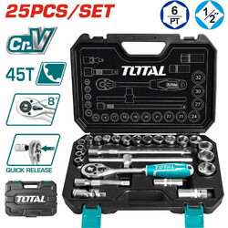 TOTAL ΣΕΤ ΚΑΣΕΤΙΝΑ ΚΑΡΥΔΑΚΙΑ 1/2" 25ΤΕΜ (THT121251) 24181