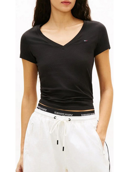 TOMMY JEANS TJW V-NECK TEE DW0DW20458-BDS Black