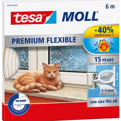 Αεροστόπ Tesamoll silicone seal Premium Flexible 6mx9mmx7mm white