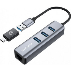 GrauGear G-HUB31L-AC USB Hub 3.0 USB-A με 4 Θύρες USB-A / Ethernet