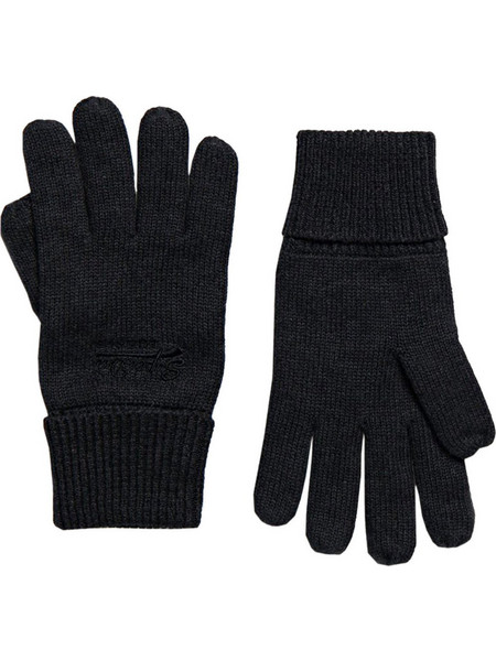 Superdry Label Ανδρικά Πλεκτά Γάντια Dark Charcoal M9310003A-DW2 Black