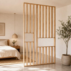 Διαχωριστικό χώρου Nextdeco Natural μασίφ ξύλο Υ240x150x10εκ. - 11743