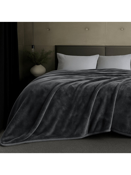 Κουβέρτα Βελουτέ Υπέρδιπλη (220x240) Astron Grey