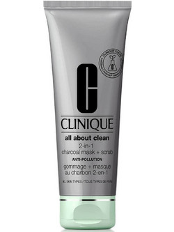 Clinique All About Clean 2-in-1 Charcoal Κρεμώδης Μαύρη Μάσκα Προσώπου για Καθαρισμό με Άνθρακα 100ml