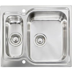 Sanitec 11642 Matico Επικαθήμενος Νεροχύτης Inox Ματ Δεξιά Γούρνα 58x50cm
