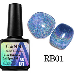 Canni Laser Rainbow Gel RB01 Glitter Cat Eye Ημιμόνιμο Βερνίκι Νυχιών 7.3ml