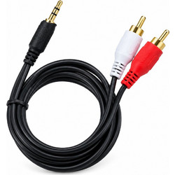 GRUNDIG Καλώδιο Ήχου Stereo 3.5mm Jack σε 2xRCA 1m Μαύρο 47218