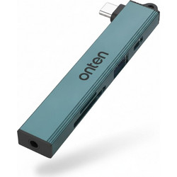 Αντάπτορας Hub 6 σε 1 USB Type-C Onten OTN-UC56S - Επέκταση Θυρών για Laptop, Tablet & Smartphone - USB-A, USB-C, Κάρτες Μνήμης, Jack 3.5mm