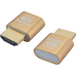 POWERTECH HDMI display emulator plug CAB-H192 με LED, 4K/60Hz, χρυσό