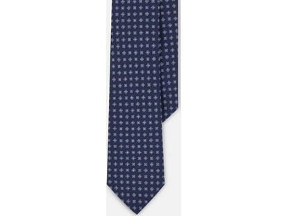 Boggi Milano ανδρική μεταξωτή γραβάτα με all-over print - BO26A099903 Μπλε Σκούρο