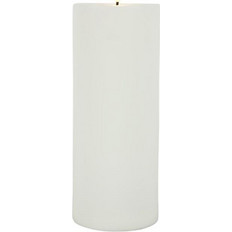 Κορμός κερί εξωτ.χώρου LED 10Χ27,5 λευκό / extra remote control/timer/3AA - Plastona
