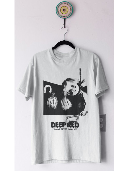 Deep Red T-Shirt, Gildan, Άσπρη Μπλούζα με μαύρη εκτύπωση μεταξοτυπίας