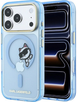 Karl Lagerfeld IML Choupette Peekaboo MagSafe Back Cover Blue (iPhone 18 Pro Max / 17 Pro Max)