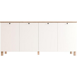 Μπουφές ArteLibre BALDER Λευκό/Φυσικό Μοριοσανίδα 180x42.1x80cm 15350200