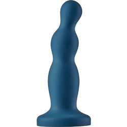 Dream Toys Bold Rune Beaded Dildo με Βεντούζα 15.5cm Μπλε