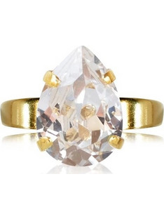 Caroline Svedbom Mini Drop Δαχτυλίδι με Κρύσταλλο Gold Crystal
