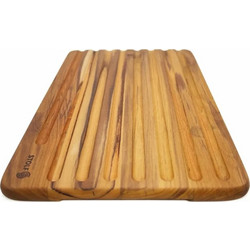 Elegance Culinary Ξύλινη Επιφάνεια Κοπής Ψωμιού Teak με Αυλακώσεις Ψίχουλων 39x25x1.9cm Stolf