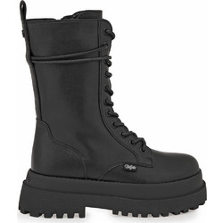 Buffalo Pluto Lace UP MID Γυναικεία Μποτάκια Πλατφόρμα Μαύρα 1622614