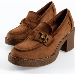Zak ταμπά σουέτ γυναικεία loafers με κρεπ χοντρό τακούνι