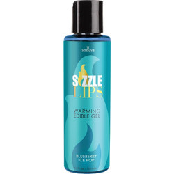 Sensuva Sizzle Lips Blueberry Ice Pop Warming Edible Λιπαντικό Gel Κόλπου Πρωκτού & Μασάζ 125ml