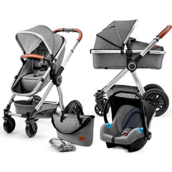 Kinderkraft Veo Καρότσι Μωρού 3 σε 1 Grey