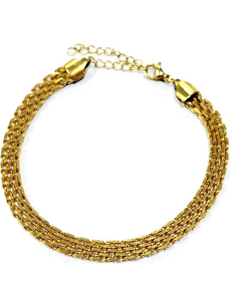 Farma Bijoux Flat Gold Βραχιόλι 17-20mm BE2MP