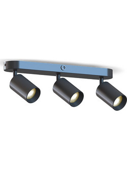 Φωτιστικό Οροφής Σποτ Calex Οβάλ 3x GU10 Black 3501001700