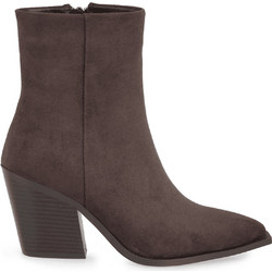 Seven Γυναικεία Μποτάκια Cowgirl Suede Καφέ με Χοντρό Ψηλό Τακούνι X354R9085019