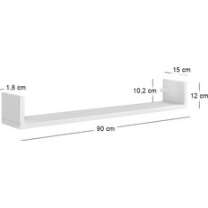 Ραφιέρα τοίχου Dark 3 τεμαχίων χρώμα λευκό 90x15x12εκ