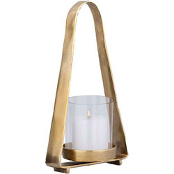 Luminus Φαναρι 35x11.5x19cm Αλουμινιο Χρυσο Γυαλι - Liberta