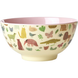 Rice - Melamine Bowl Medium 700 ml Pink Sweet Jungle Print