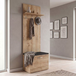 Έπιπλο εισόδου Track Megapap χρώμα sapphire oak 60x38,2x190εκ