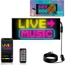 GLOBOSTAR(R) MATRIX GLB-106-0006 Κυλιόμενη Ψηφιακή Επιγραφή / Κορνίζα 27x12cm P4 48x24 Pixel LED 10W AC 220-240V Αδιάβροχο IP65 Πολύχρωμο RGB - Bluetooth Control μέσω iPIXEL APP - Μ28 x Π0.4 x Υ12cm