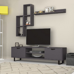 Σύνθεση τηλεόρασης Lonsa Megapap χρώμα ανθρακί 160x35x40εκ