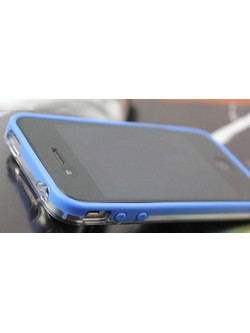 Vser Protective Bumper Frame Case - Θήκη Πλαισίου για iPhone 4Gs - Κυανή / Διαφανής