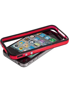 New Stylish Bumper Series Case Cover for iPhone 4G 4S - Μαύρο & Κόκκινο