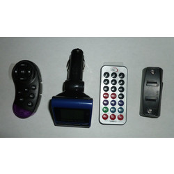 Car MP3 FM Transmitter για το Τιμόνι με Ασύρματη Μεταφορά Ήχου από Mp3 ή άλλο Player στο Stereo του Αυτοκινήτου σας μέσω FM και Αναπαραγωγή Video Με Τηλεχειριστήριο 12/24V Μπλε (OEM)