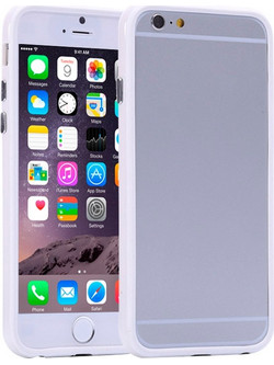 Pure Color TPU + Plastic Bumper Frame Case for iPhone 6(Άσπρο)