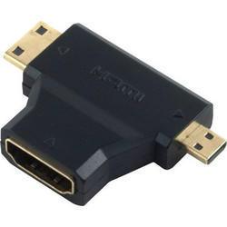 Powertech adapter HDMI 19pin θηλυκό σε Mini HDMI αρσενικό Micro HDMI αρσενικό. ADA-H004