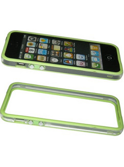 VOLTE-TEL ΘΗΚΗ IPHONE SE/5 BUMPER METAL BUTTON TRANSPARENT-GREEN VOLTE-TEL