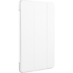 HuaWei MediaPad T3 7.0 Inches - Δερμάτινη Θήκη Βιβλίο Tri-Fold Λευκό με Βάση Στήριξης και πίσω καλύμμα σιλικόνης διάφανο (oem)