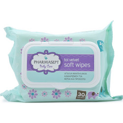 Pharmasept Tol Velvet Baby Care Soft Μωρομάντηλα Χωρίς Οινόπνευμα με Aloe Vera 30τμχ